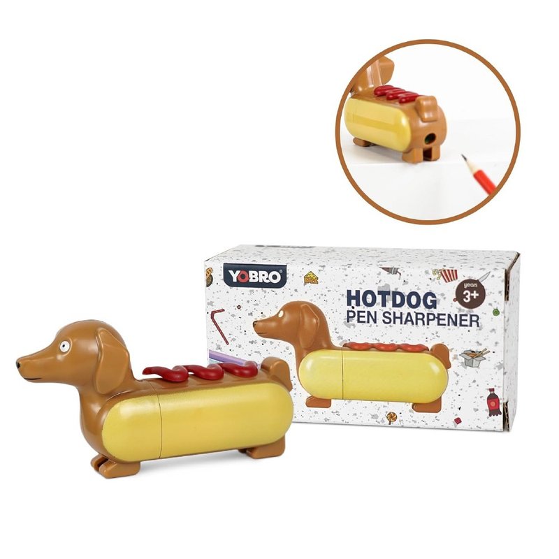 YOBRO Hotdog  热狗 腊肠狗 削铅笔机 迷你文具 WSG2954 - 削笔器 - 塑料 橘色