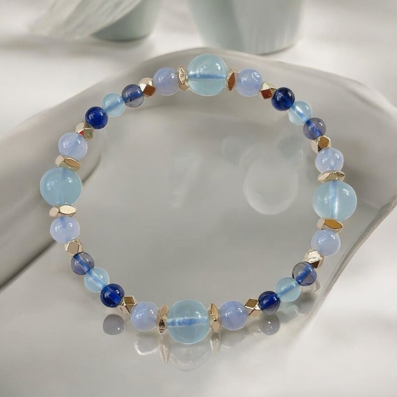 释放压力 强表达能力/海蓝宝 高品堇青 蓝纹玛瑙 - 手链/手环 - 水晶 