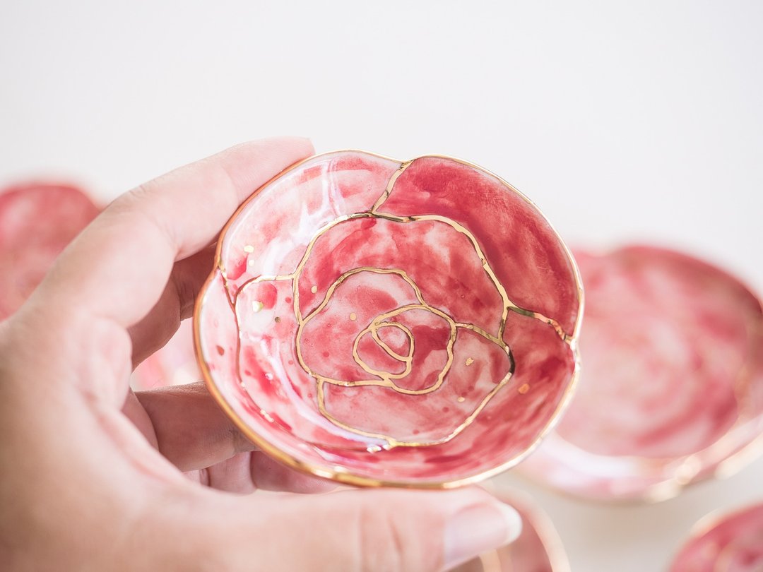 Rose Plate (s) - 花瓶/陶器 - 陶 红色