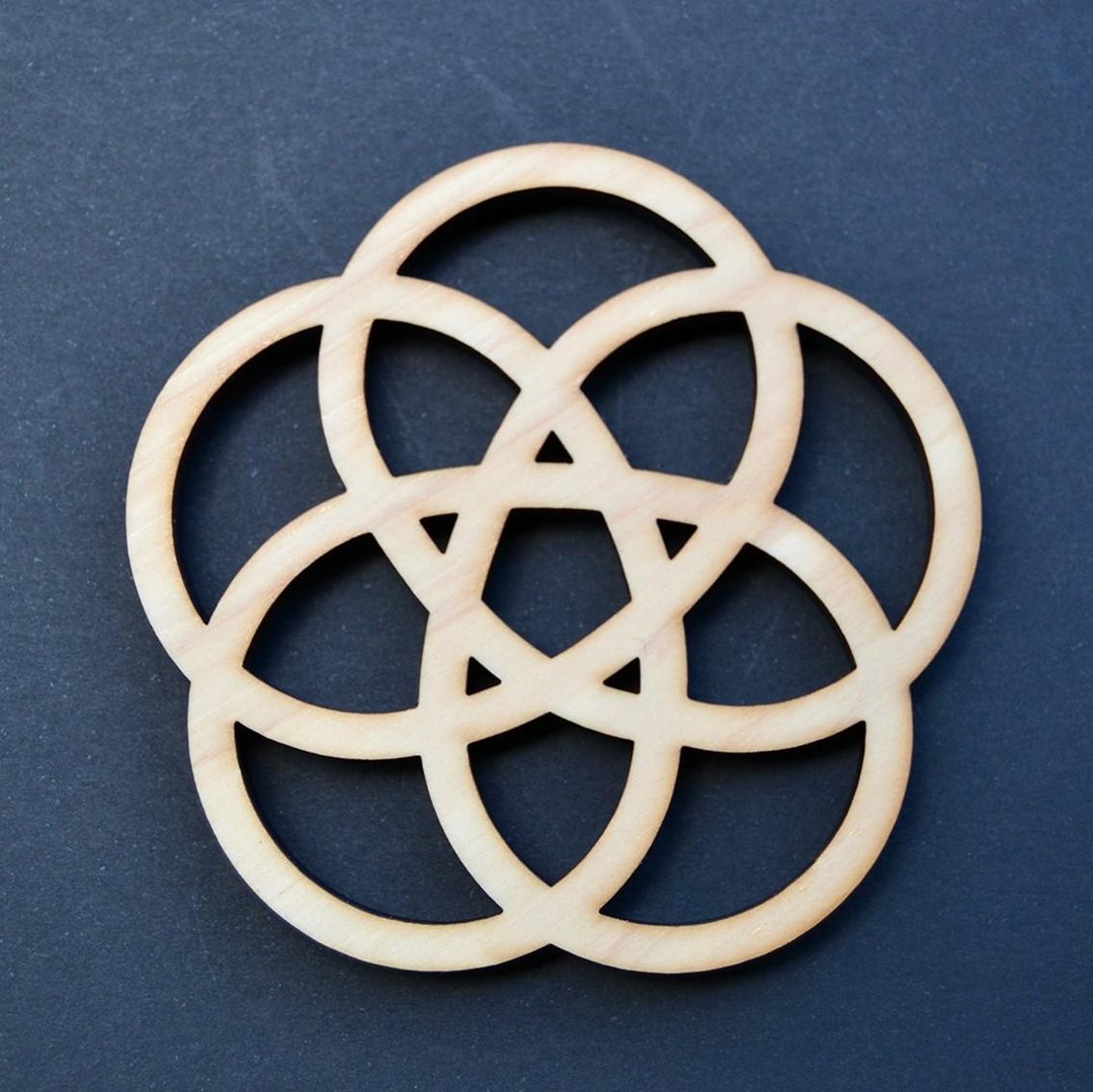 Hinoki coasters Kagome Knots of 15 corners - 杯垫 - 木头 卡其色