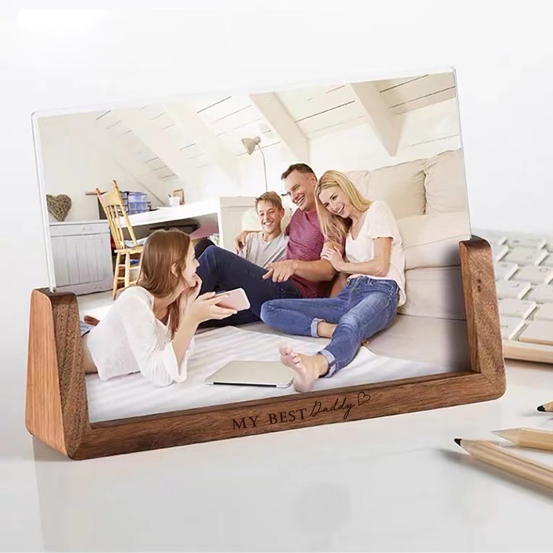 【父亲节系列】订制实木照片相框摆件展示 送爸爸 心意礼物 - 画框/相框 - 软木/水松木 多色