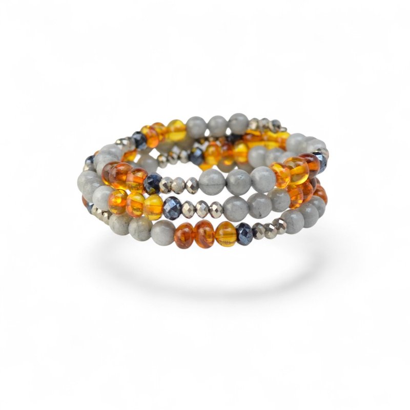 宝石手链  镶嵌波罗的海琥珀珠 TG55 - 手链/手环 - 宝石 多色