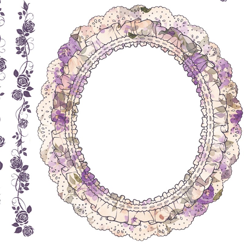 浪漫花园蕾丝花边纸 - 贴纸 - 纸 白色