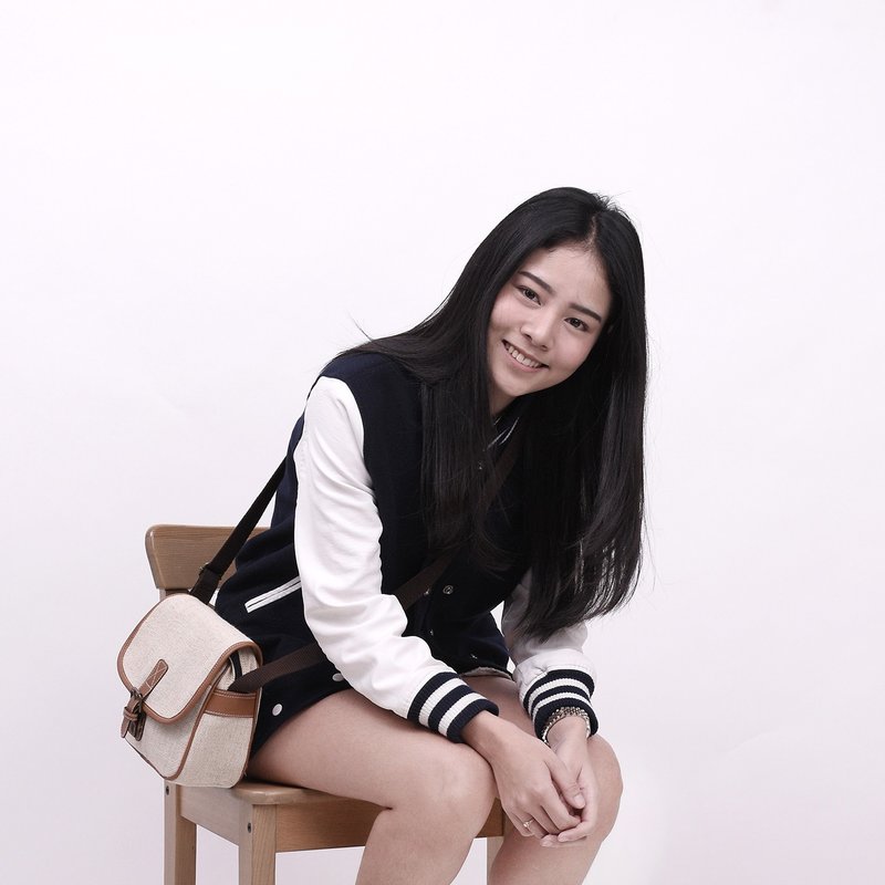 chilli crossbody bag - natural - 手拿包 - 棉．麻 白色