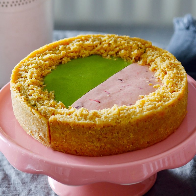 艾波索【幸福双拼奶酪6寸】H款(抹茶无限奶酪+草莓无限奶酪)苹果日报蛋糕评比冠军一袋女王热情推荐 - 咸派/甜派 - 新鲜食材 粉红色