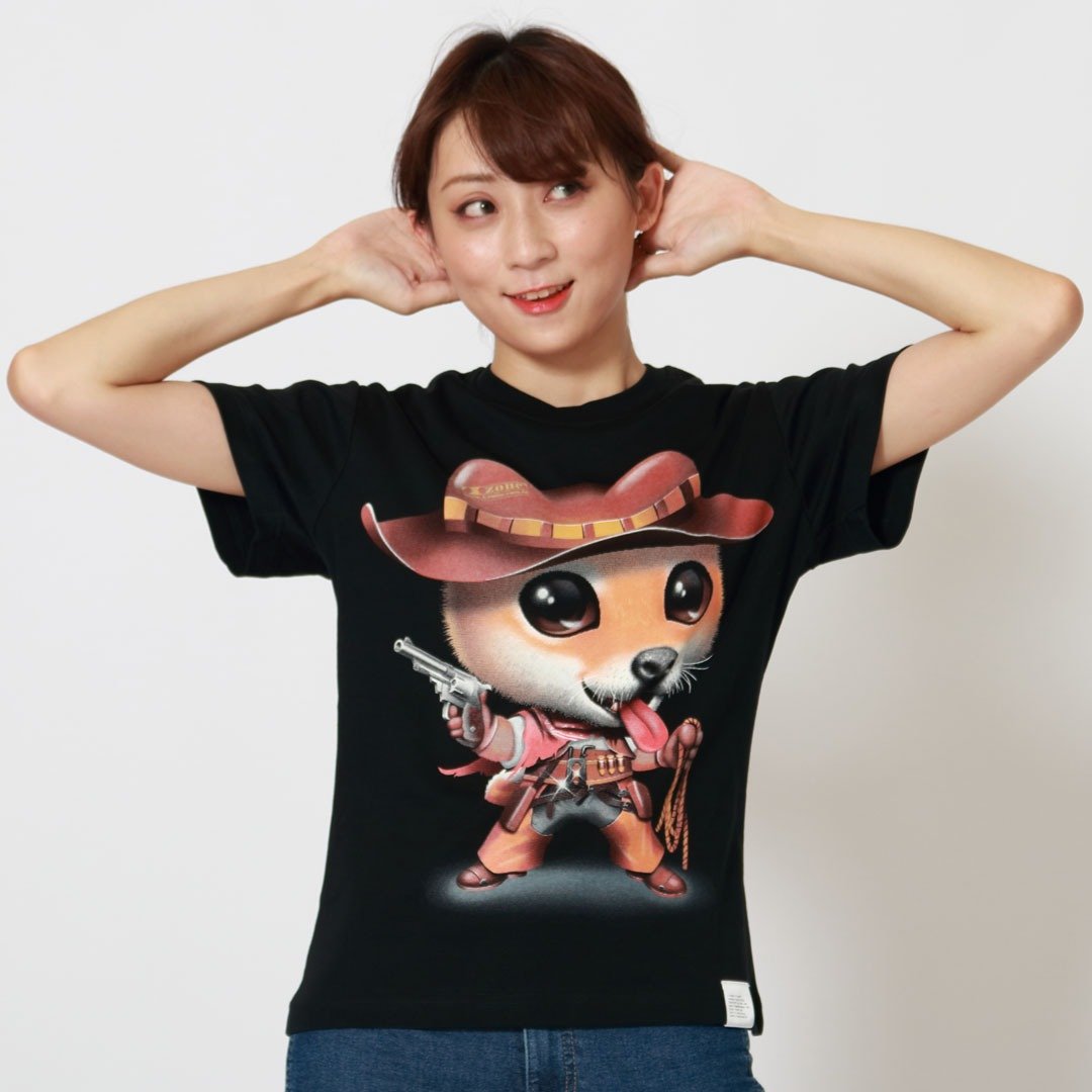 Cowboy Shiba Inu / 牛仔柴犬 - 女装 T 恤 - 棉 