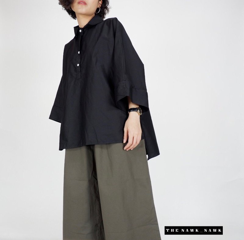 宽松版型衬衫 - 女装衬衫 - 其他材质 黑色