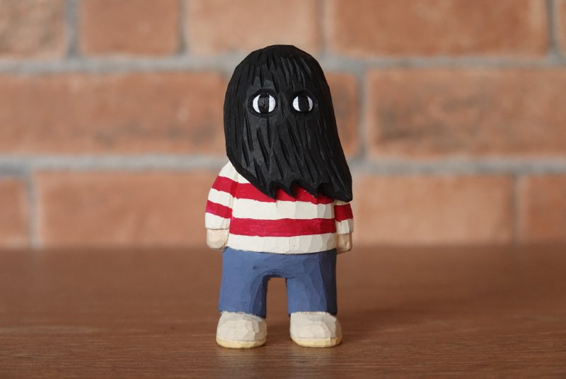 胖害羞的女孩 - 玩偶/公仔 - 木头 红色