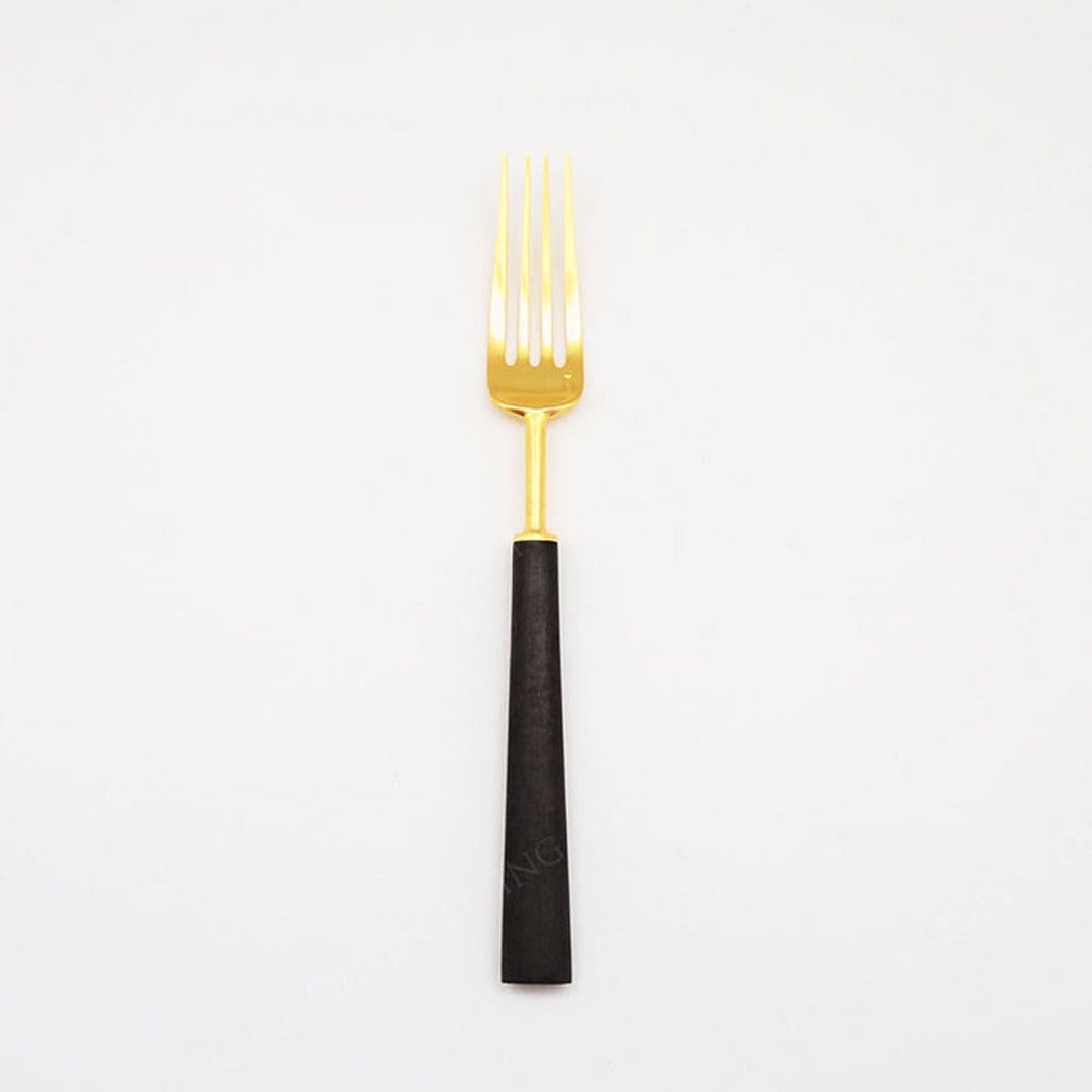 葡萄牙 Cutipol  EBONY  黑金18CM点心叉 - 餐刀/叉/匙组合 - 不锈钢 金色