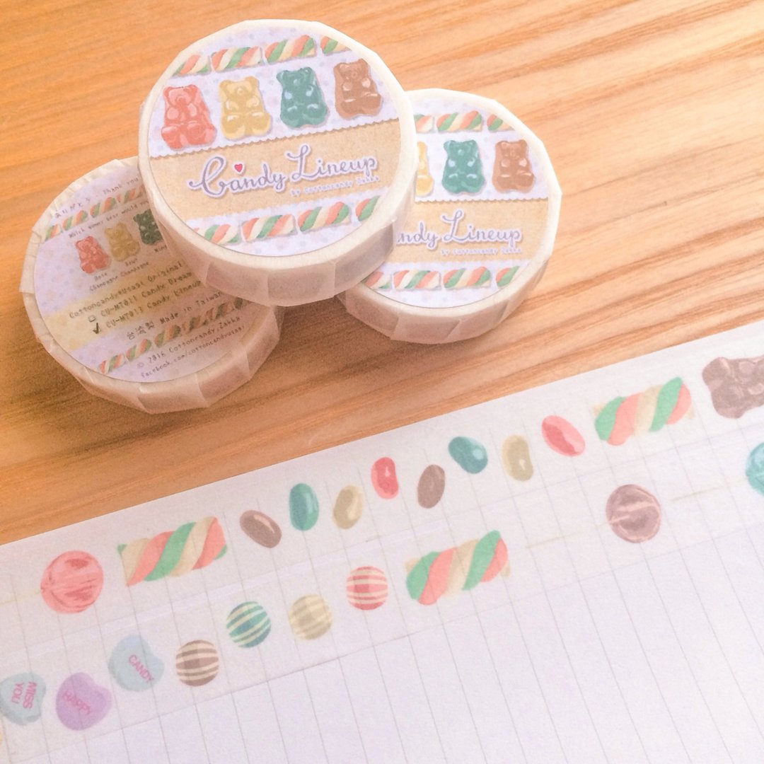 再贩 Candy Lineup_pastel纸胶带 - 纸胶带 - 纸 