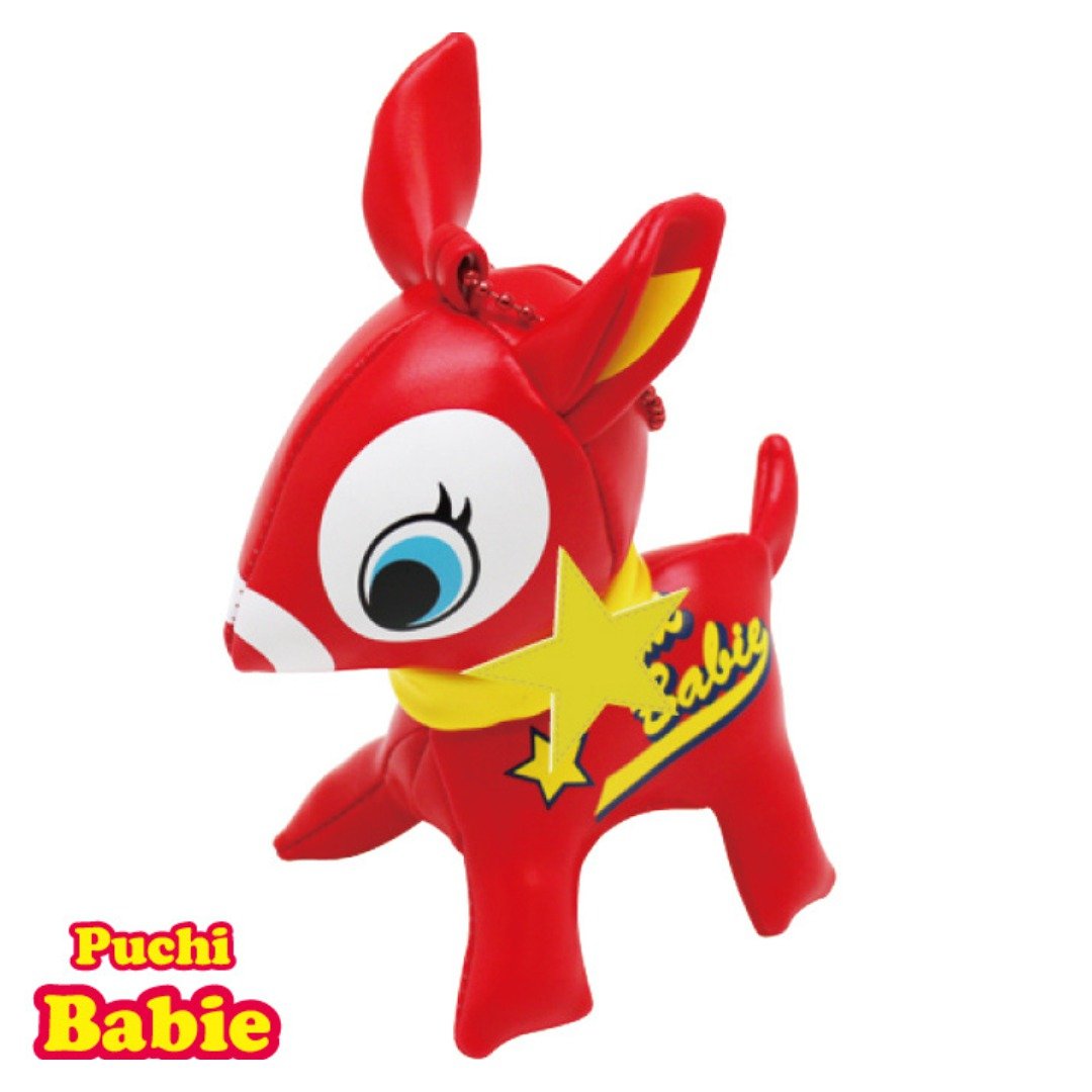 Puchi Babie Key Chain Star RD Deer Cute Doll Gift Present Japan - 玩偶/公仔 - 其他材质 红色