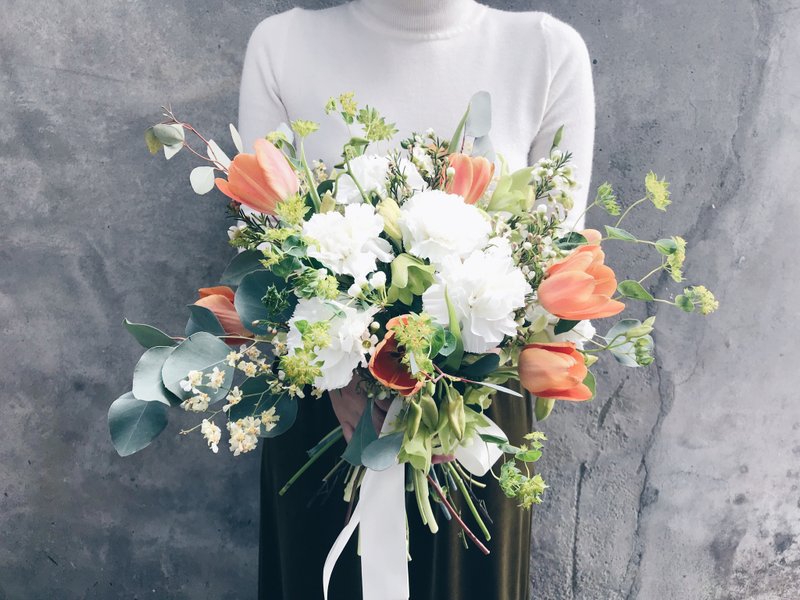 Flower Bouquet!【大地女神-Demeter】情人节 花束 捧花 鲜花 - 干燥花/捧花 - 植物．花 橘色