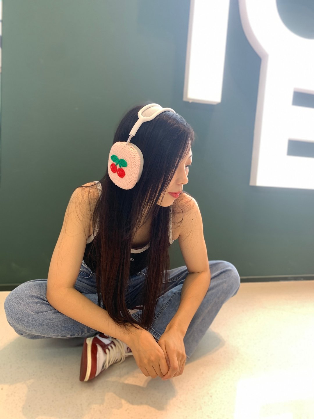 原创设计手工钩织可爱粉色樱桃AirPod Max保护套 索尼 XM5 头戴式 - 耳机 - 其他材质 