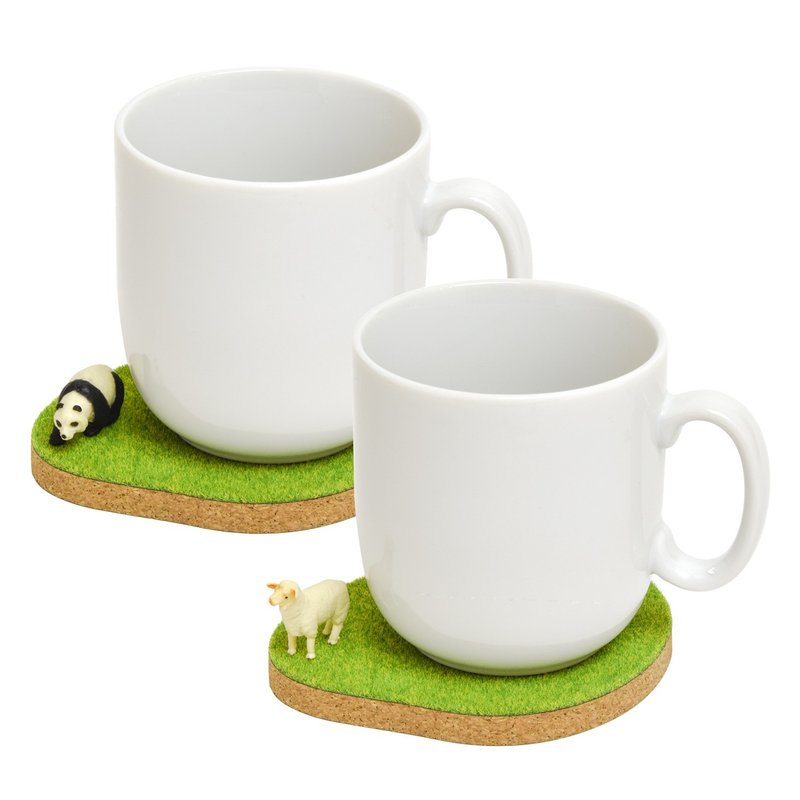 Goody Bag - Shibaful人气福袋 草地 动物 软木塞杯垫 超值组合 - 杯垫 - 其他材质 绿色