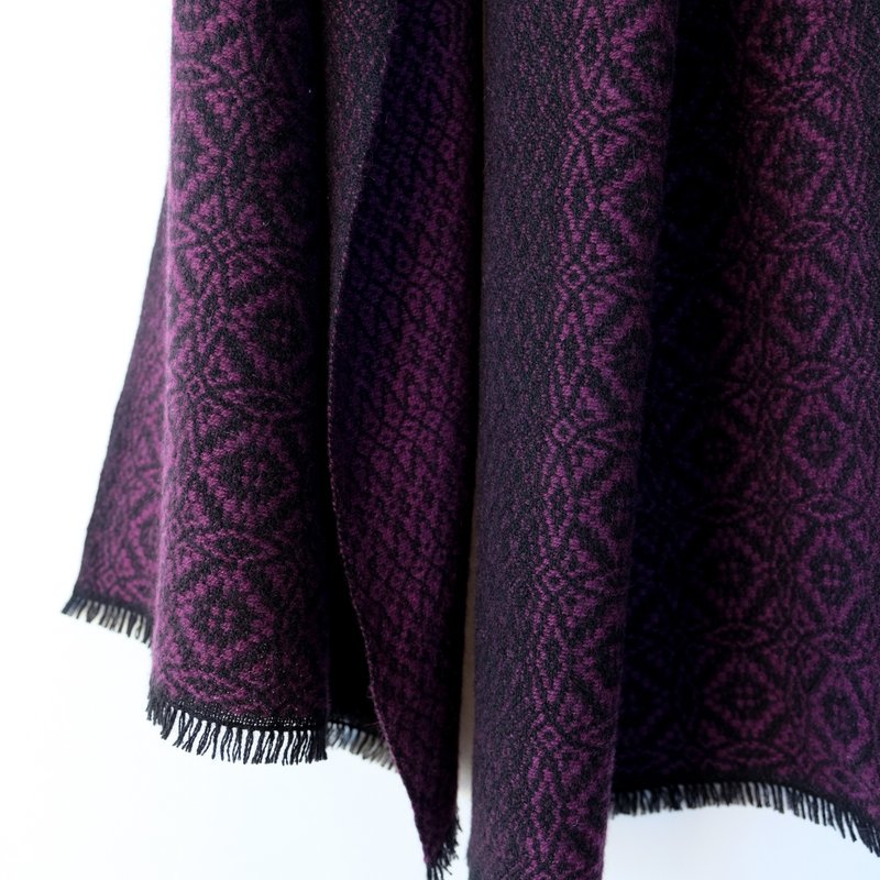 Cashmere 手工编织 100% 喀什米尔围巾【环华02】 - 围巾/披肩 - 其他材质 紫色
