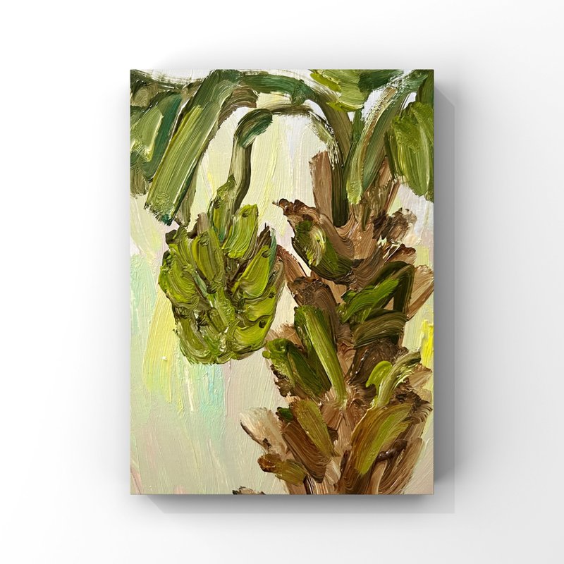 香蕉艺术 香蕉果实油画 香蕉树艺术 香蕉棕榈 香蕉叶 - 海报/装饰画/版画 - 其他材质 绿色