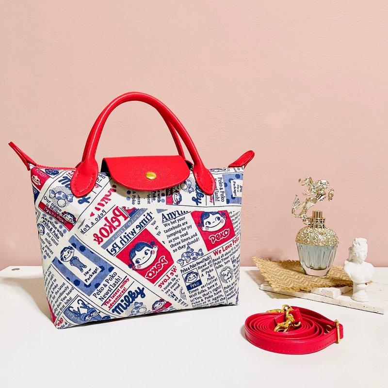 牛奶妹手工饺子包 中号/单肩包/斜跨包/手提包 - 侧背包/斜挎包 - 棉．麻 红色