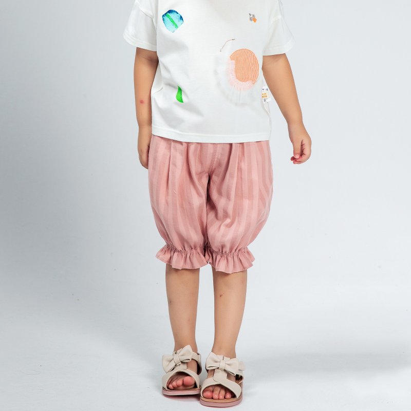 BIR 束口灯笼裤 - 童装裤 - 棉．麻 粉红色