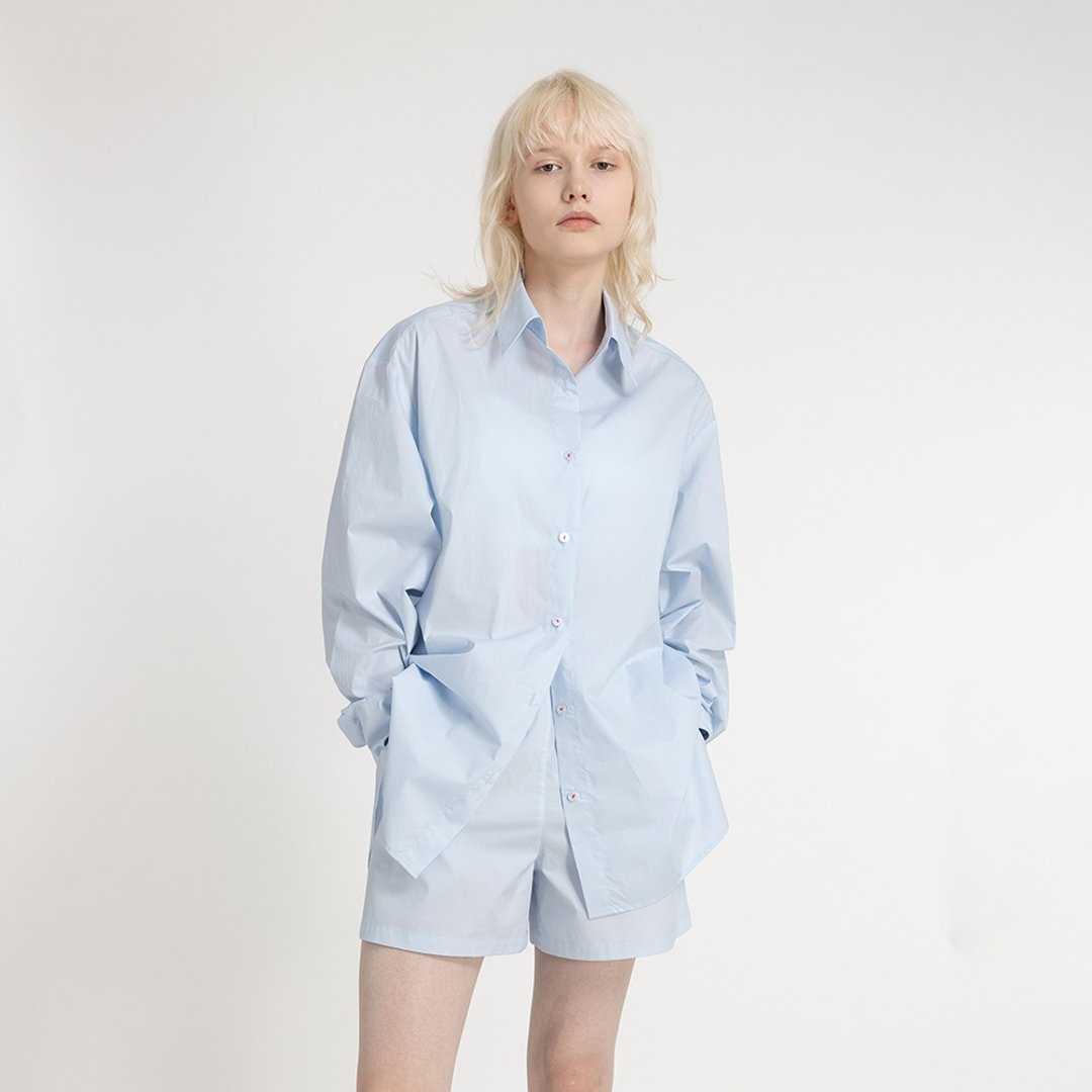 休闲时尚套装女2024夏季新款纯棉宽松衬衫短裤两件套 - 女装衬衫 - 棉 