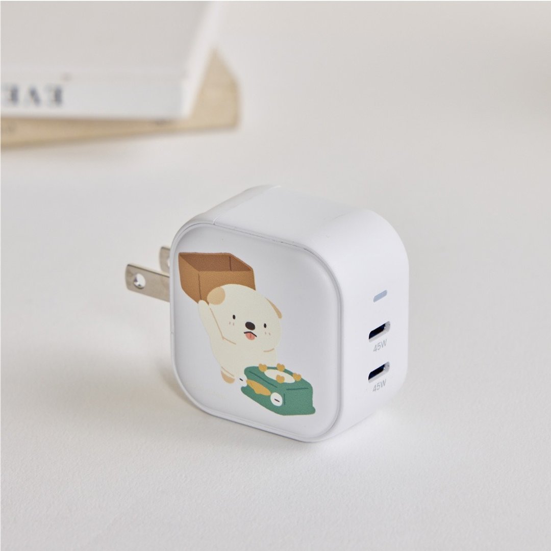 呜比的朋友变出绿豆糕GaN 45W Type-C双孔充电头 - 数码小物 - 塑料 多色
