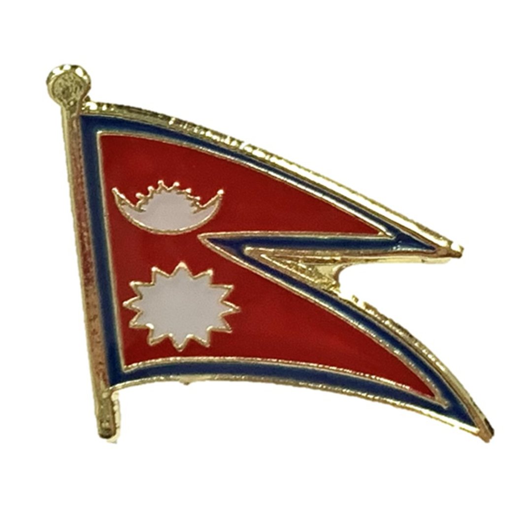 Nepal 尼泊尔国旗 纪念饰品 国旗饰品 国旗别针 纪念品 国旗徽章 - 胸针 - 其他材质 多色