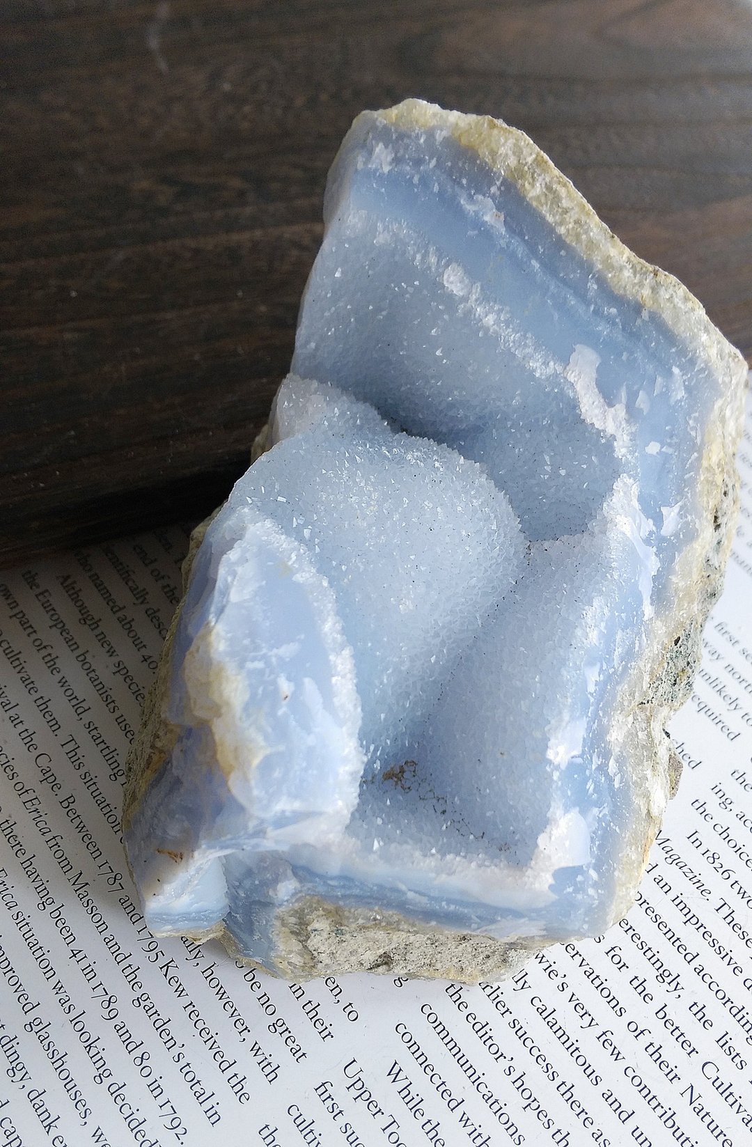 Chalcedony 马达加斯加产地 蓝玉髓 蓝纹玛瑙 天然矿石 原矿 - 摆饰 - 其他材质 