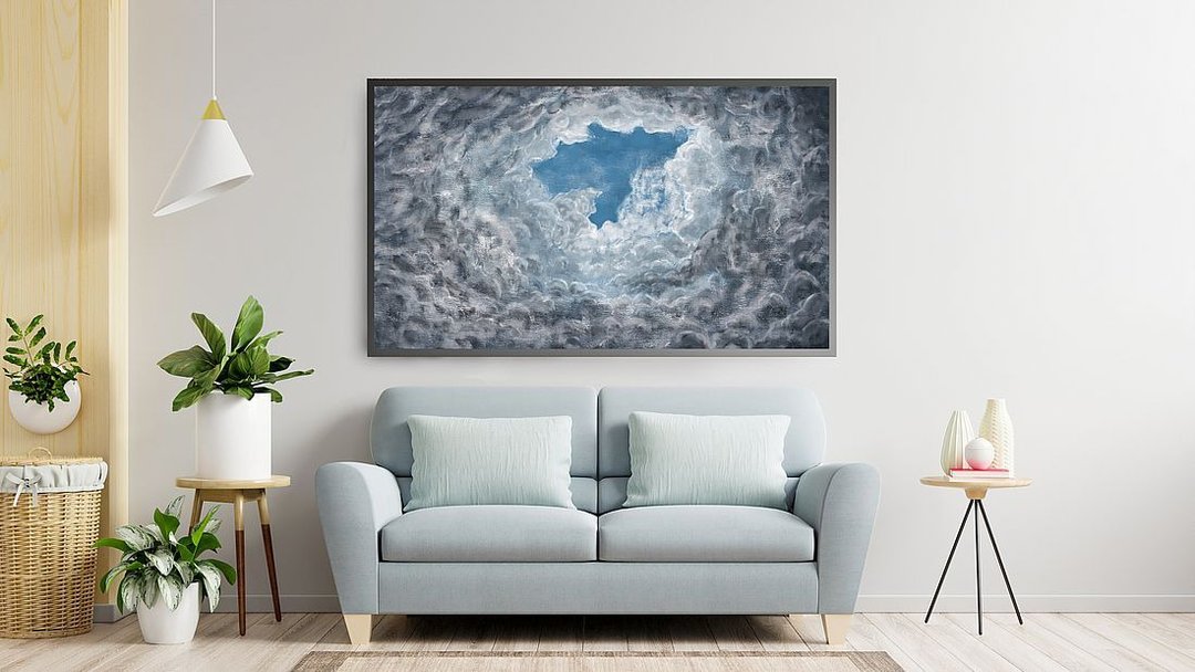 Samsung Frame TV art sky landscape digital download 藝術為 三星 The Frame 美學電視 畫 景觀 雲 - 墙贴/壁贴 - 其他材质 灰色