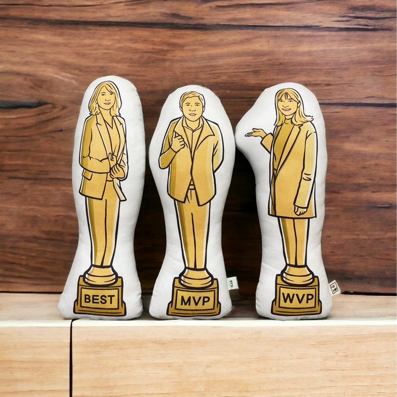 【定制化礼物】黄金插画人物 奖杯抱枕 - 枕头/抱枕 - 其他材质 橘色