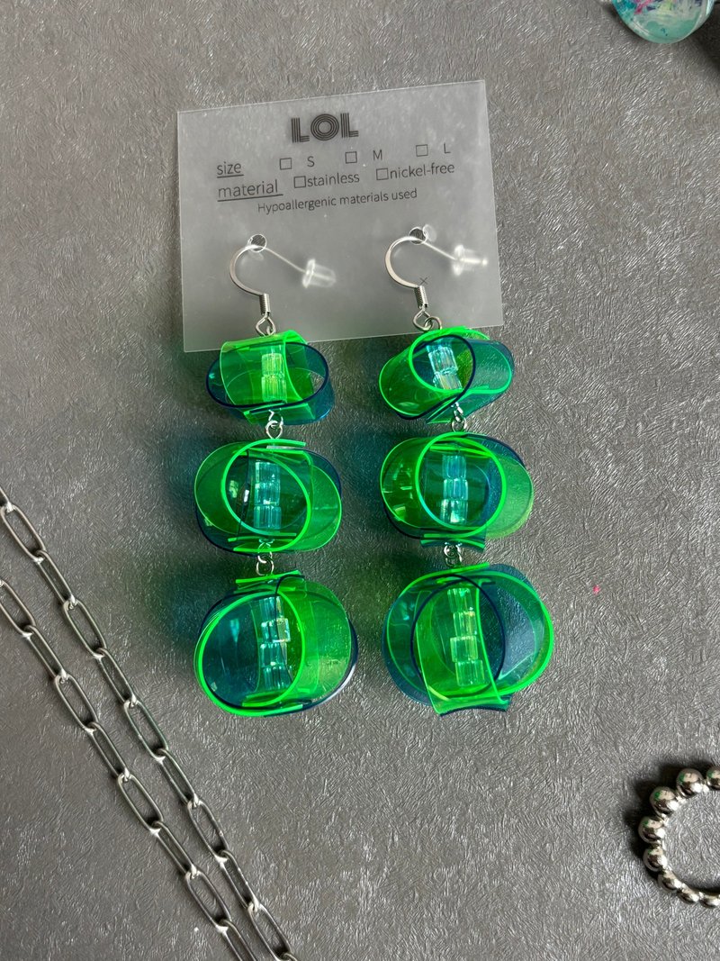 PVC Design F18 耳夹/耳饰 - 耳环/耳夹 - 其他材质 绿色