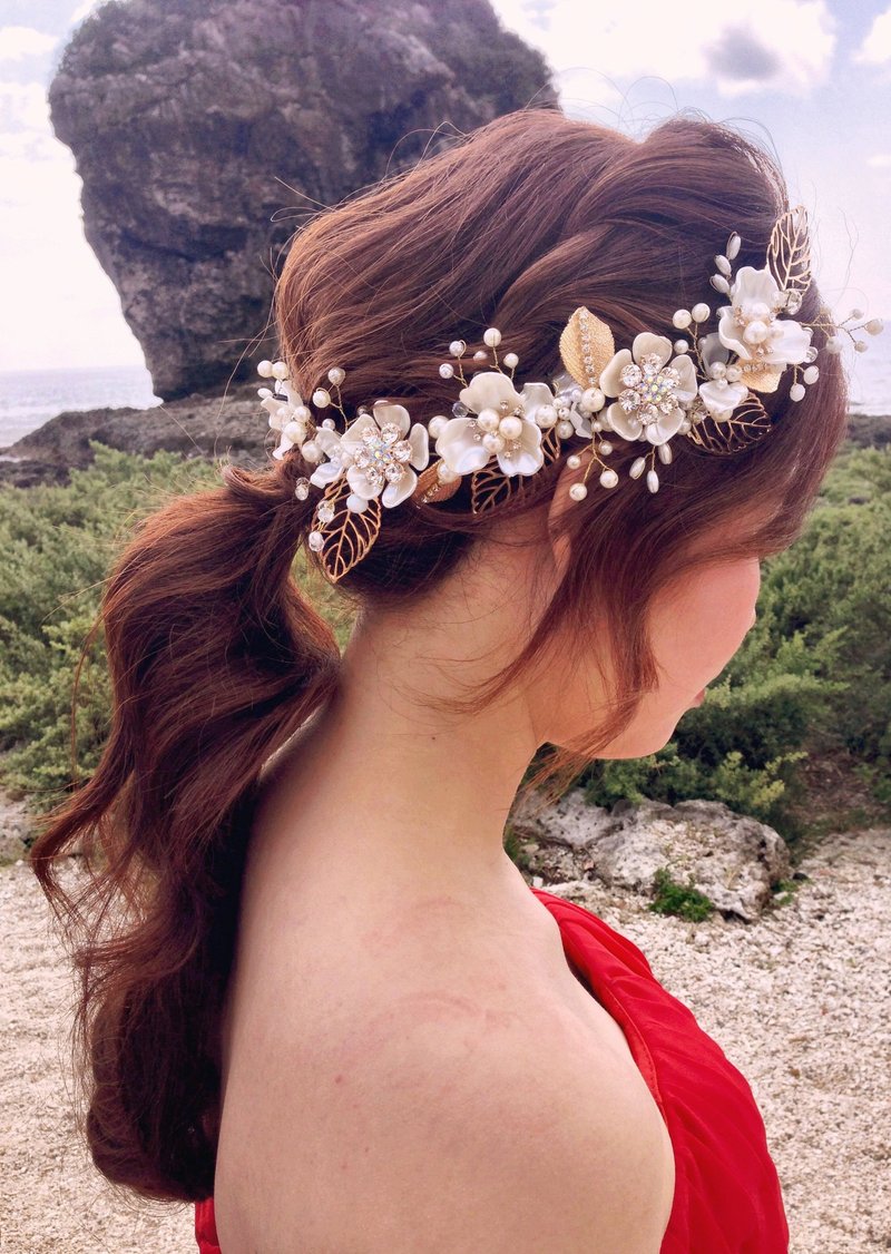 F20006- 金色软铁丝造型头饰 - 发饰 - 其他材质 金色