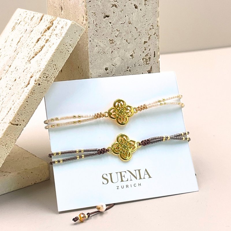 古典星辰纹饰 编织手环 (古铜金) - 手链/手环 - 宝石 金色