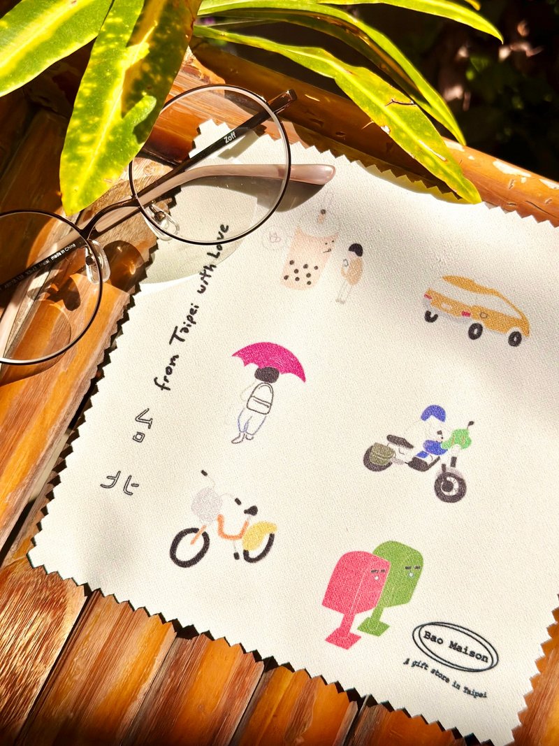 【买6送1】台北小日常拭镜布/眼镜布 纤维布 - 眼镜盒/眼镜布 - 聚酯纤维 