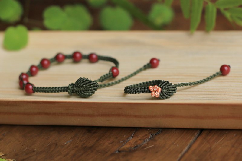 春秋原创 全手工编绳 | 幸福果 紫金砂手绳 戒指 | 新年祈福 现货 - 手链/手环 - 半宝石 