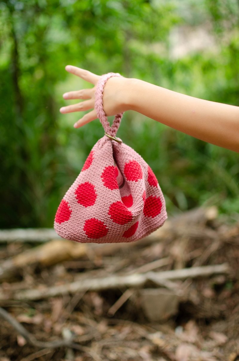 点点手拿包/手腕包/手提包/编织包 - 手拿包 - 棉．麻 红色