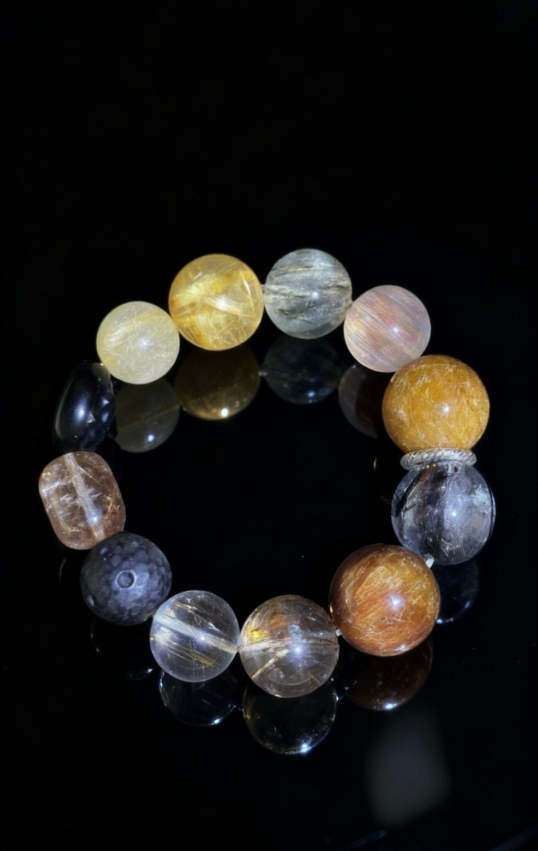 Crystal.EAA 设计款水晶手链 星丝流光 红铜发 金发晶 闪灵钻 - 手链/手环 - 水晶 多色
