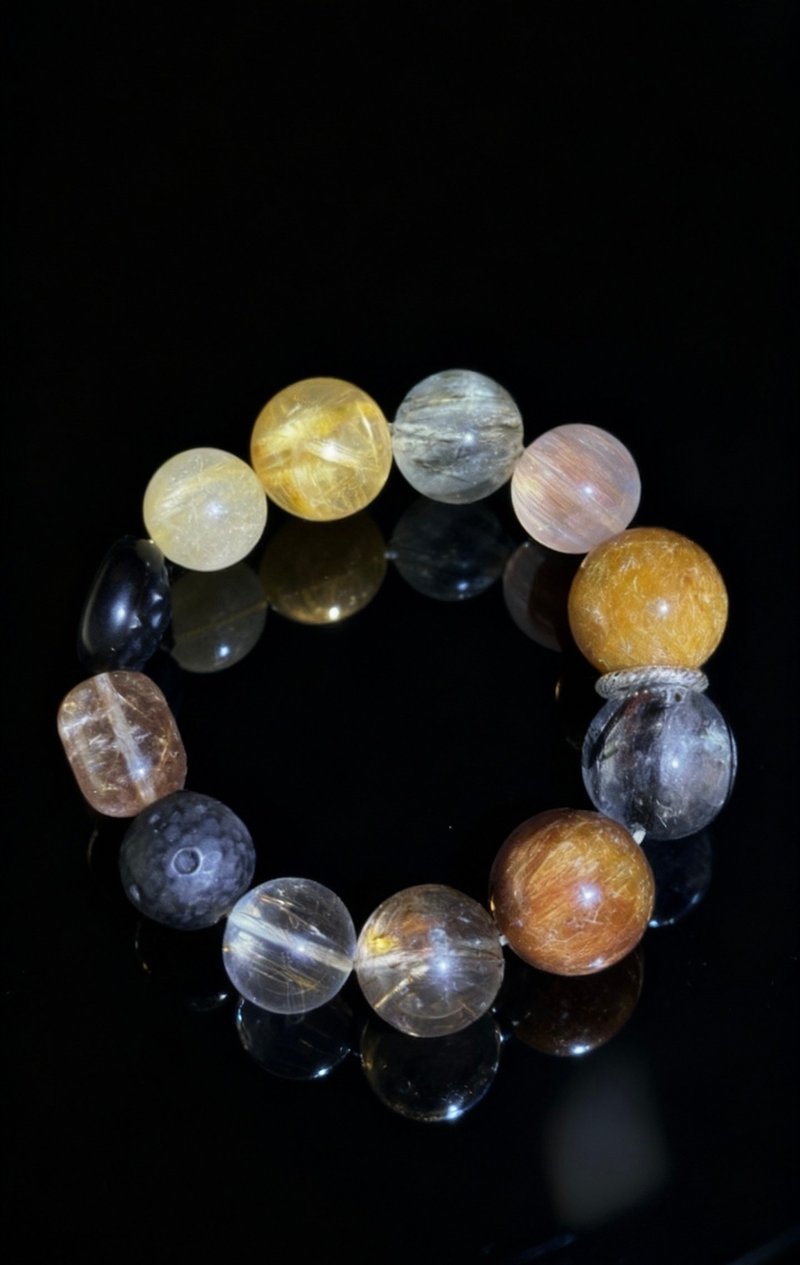 Crystal.EAA 设计款水晶手链 星丝流光 红铜发 金发晶 闪灵钻 - 手链/手环 - 水晶 多色