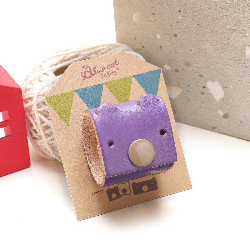 薰衣草紫色 大只的Tinny 真皮革手工 USB-C 2米 集线器 - 数码小物 - 真皮 紫色