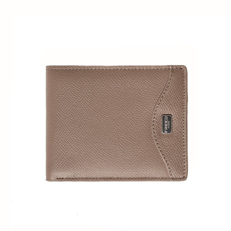 【FREED】经典 Epsom 粒面真皮短夹-沙丘棕定制刻字 圣诞 礼物 - 皮夹/钱包 - 真皮 咖啡色