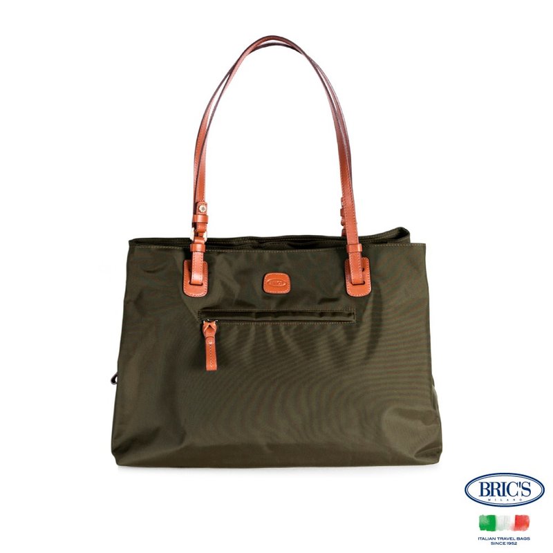 【BRIC' S】X collection 大容量 多层收纳肩背/ 侧背包 橄榄绿 - 侧背包/斜挎包 - 其他材质 绿色