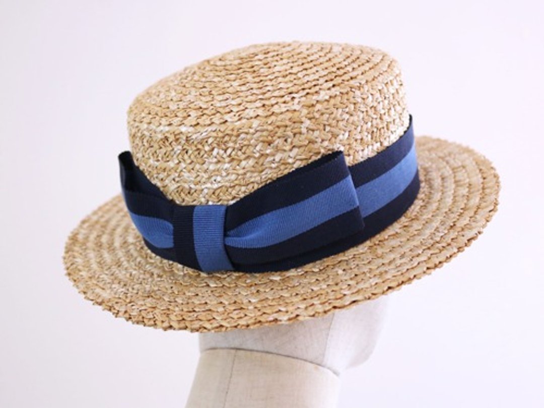 Oni barley boater Niki Blue - 帽子 - 木头 