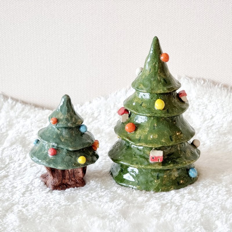 陶瓷圣诞树由泰国工匠制作 - 花瓶/陶器 - 陶 绿色