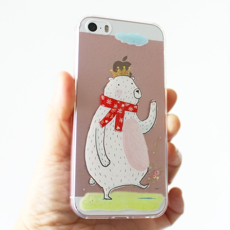 白熊王 北极熊防摔手机壳 LG Sony iPhone Samsung HTC 免费加字 - 手机壳/手机套 - 塑料 透明