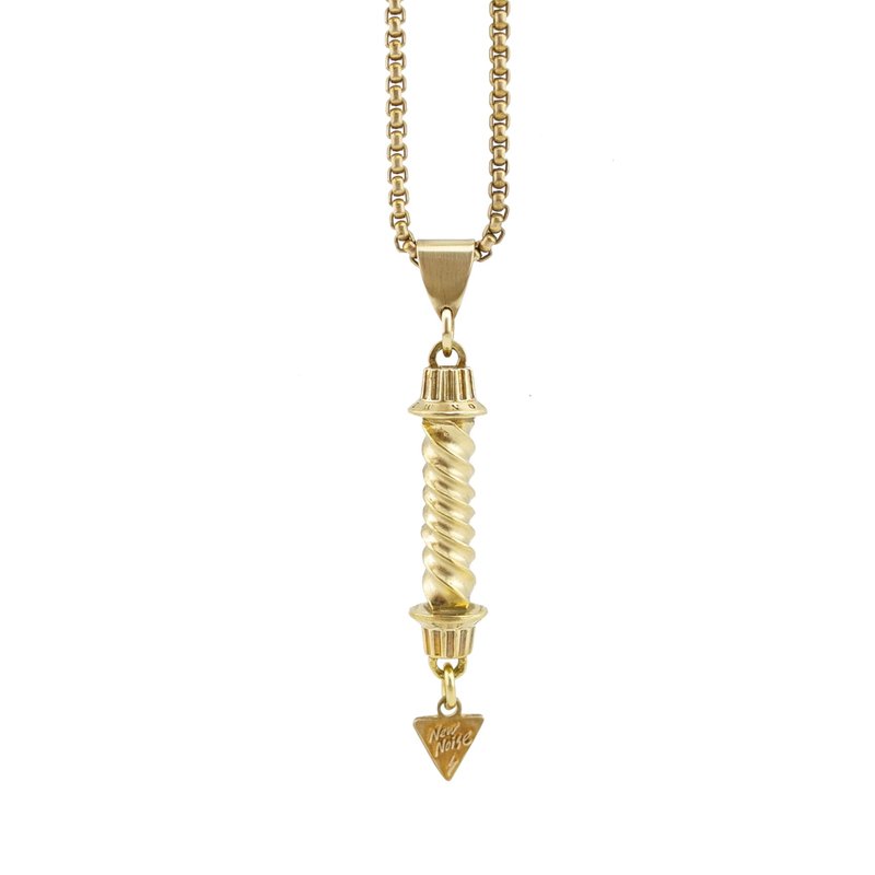 音量扭转项链 Volume twist necklace(铜本色款) - 项链 - 其他金属 金色
