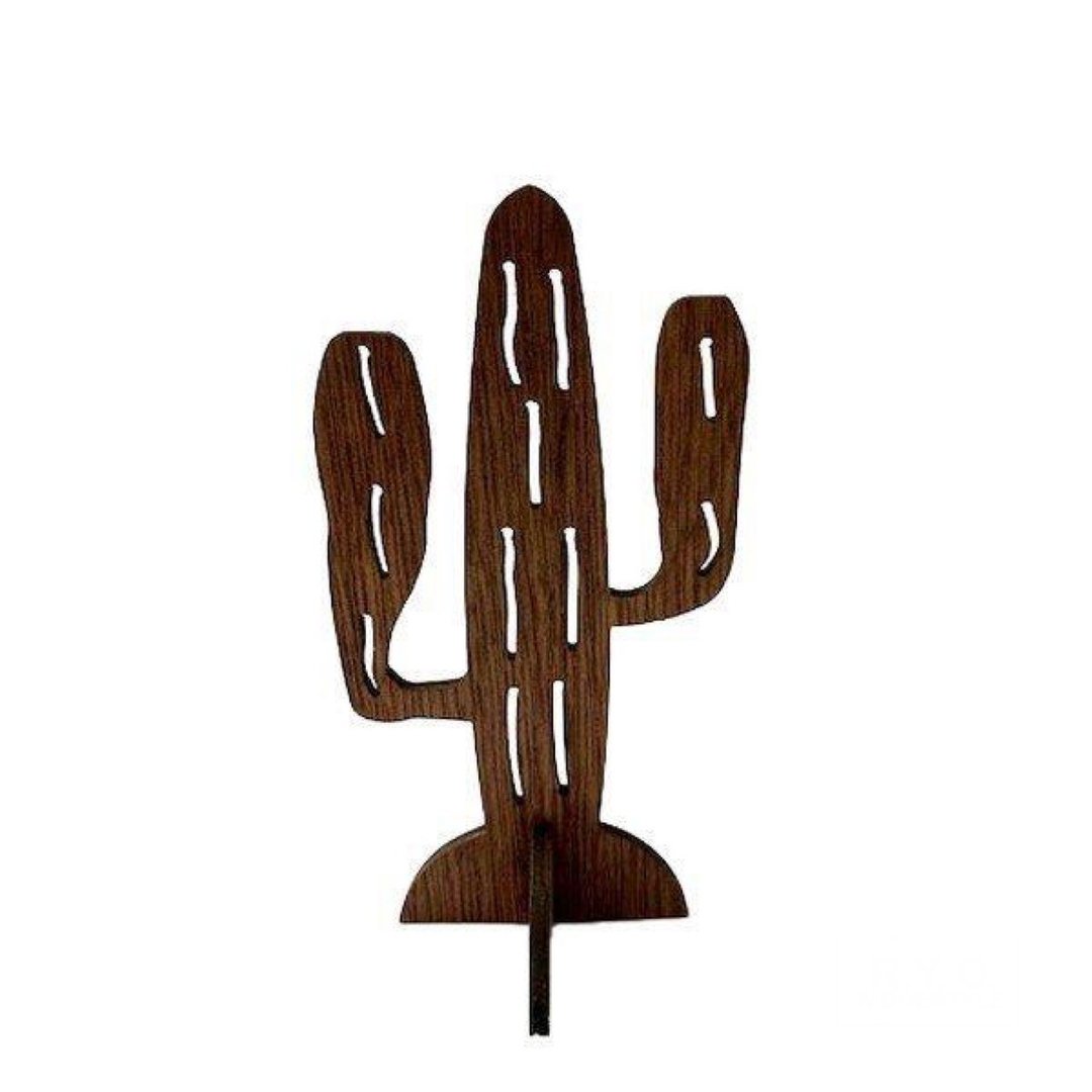 cactus ring pierce stand wooden - 收纳用品 - 木头 咖啡色