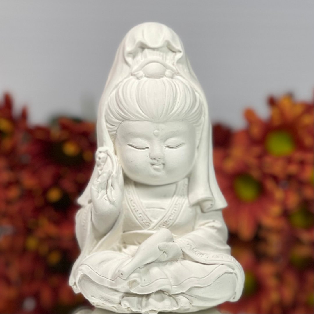【圣诞礼盒】净念吉祥小佛之寳瓶观音  精油套组  扩香套组 交换 - 香薰/精油/线香 - 其他材质 白色