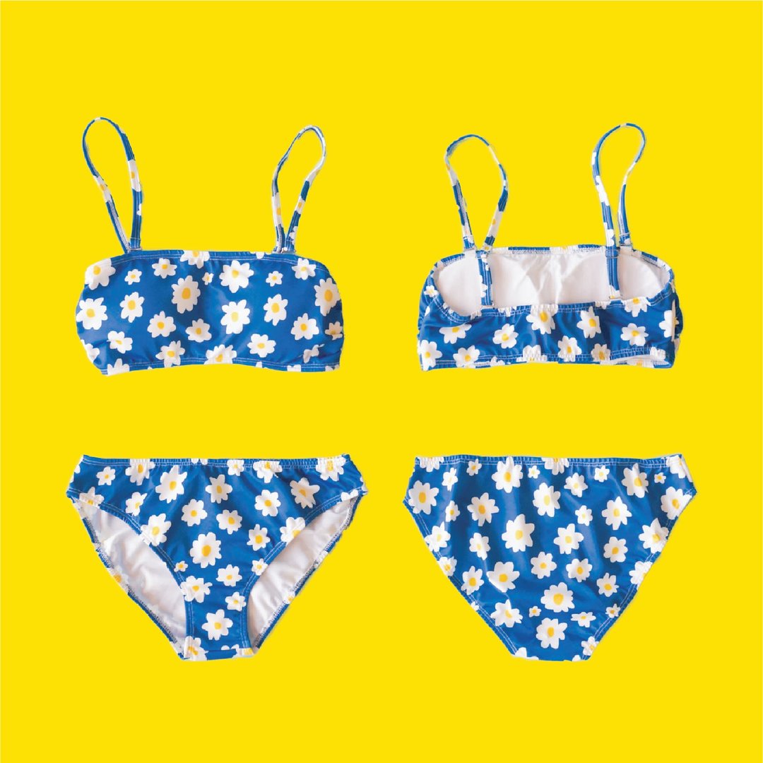 SWIMWEAR  TWO PIECES - LOW WAIST /  DAISY PATTERN - 其他 - 其他材质 蓝色