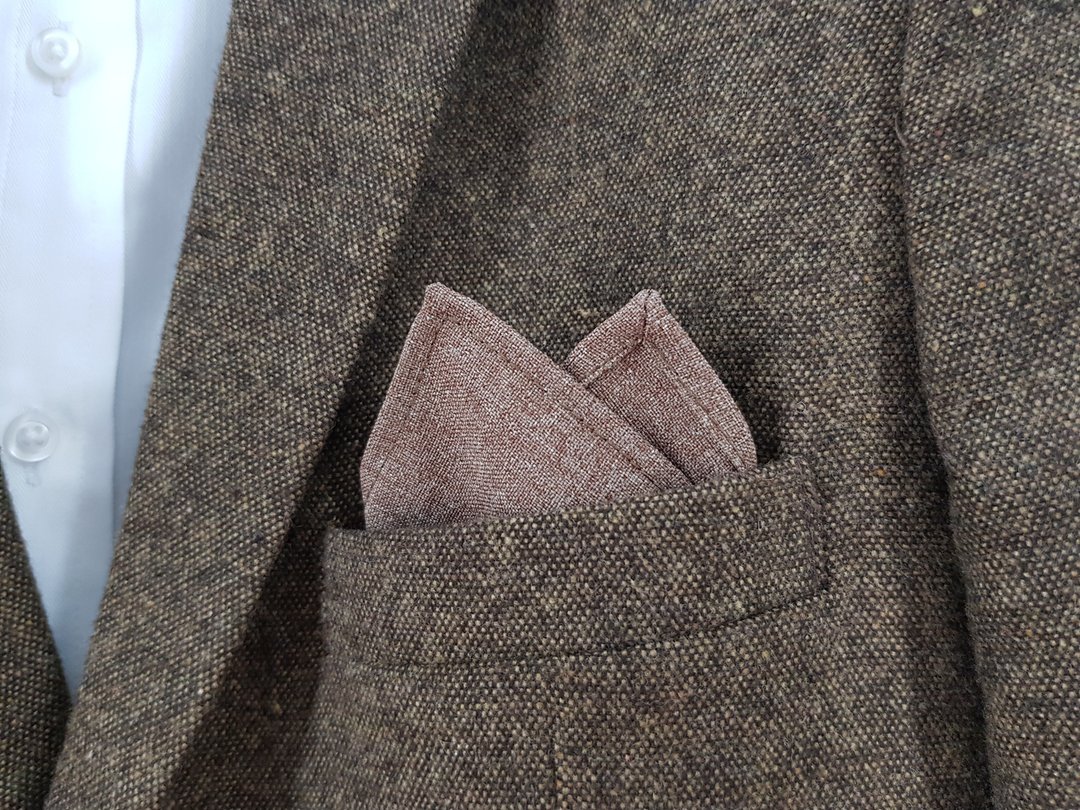 Pocket Square - Sand Beige OS - 手帕/方巾 - 聚酯纤维 咖啡色