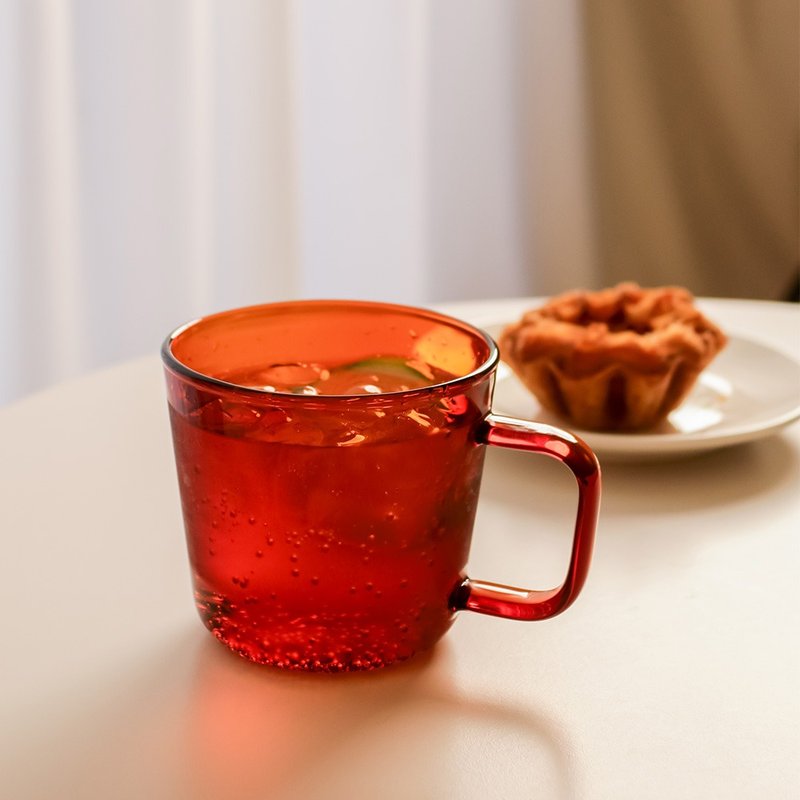 锥形单层把手杯-清透/琥珀/透黑色 - 玻璃杯 - 玻璃 透明