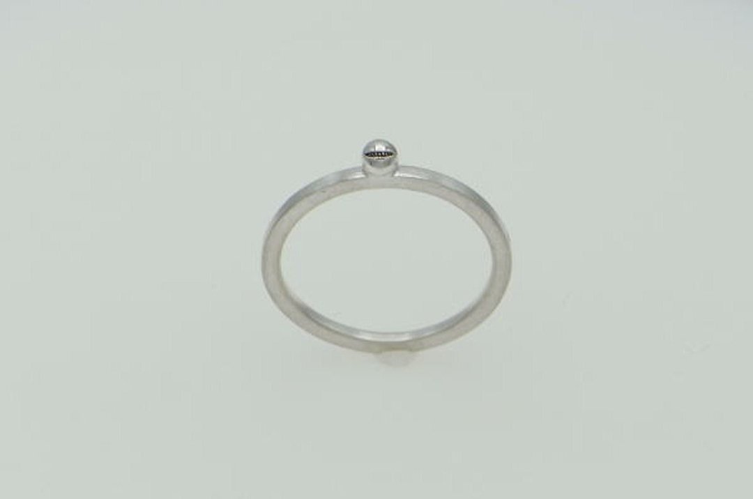 smile ball pico ring_1 rough Ver. (s_m-R.48) 微笑 笑 銀 環 戒指 指环 疊環 sterling silver - 戒指 - 纯银 银色
