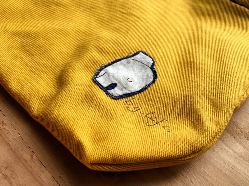 熊熊逼讥－蜜柑橘 杂物包 化妆包 随身包 - 化妆包/杂物包 - 棉．麻 橘色